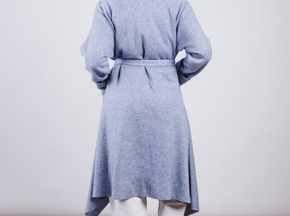 Woolen waterfall cardigan - babyblue