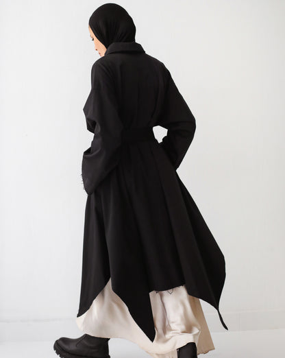 Asymmetrical Coat - Black