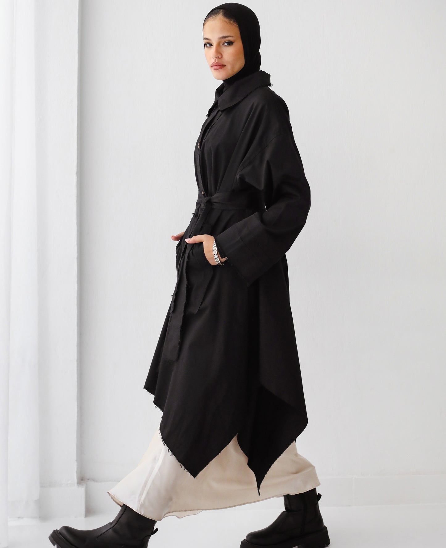 Asymmetrical Coat - Black