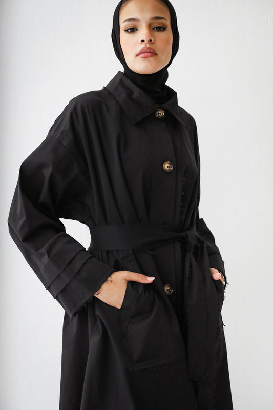 Asymmetrical Coat - Black