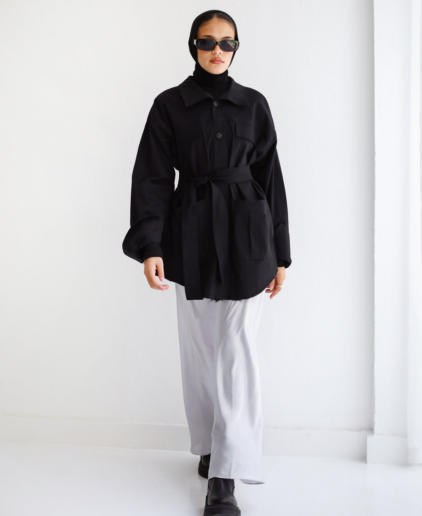 Gabardine Shirt - Black