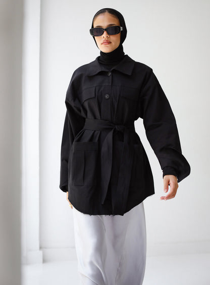 Gabardine Shirt - Black