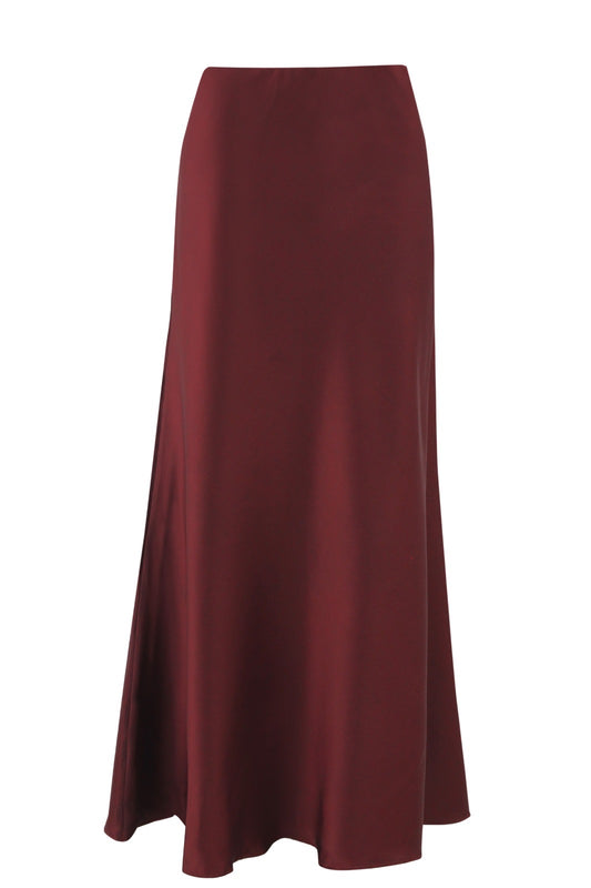 Satin Skirt - Burgandy