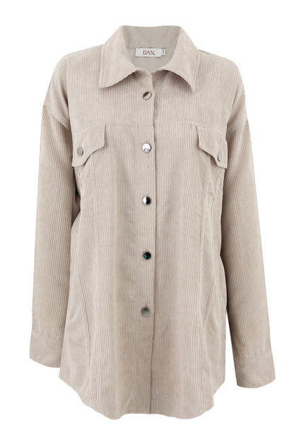 Corduroy Oversized Shirt - Beige